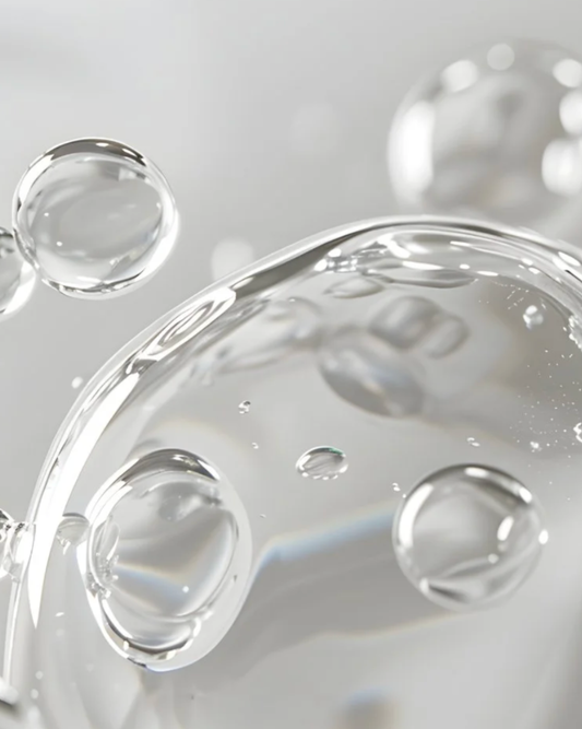 texture of bubbles from a liquid face mist
