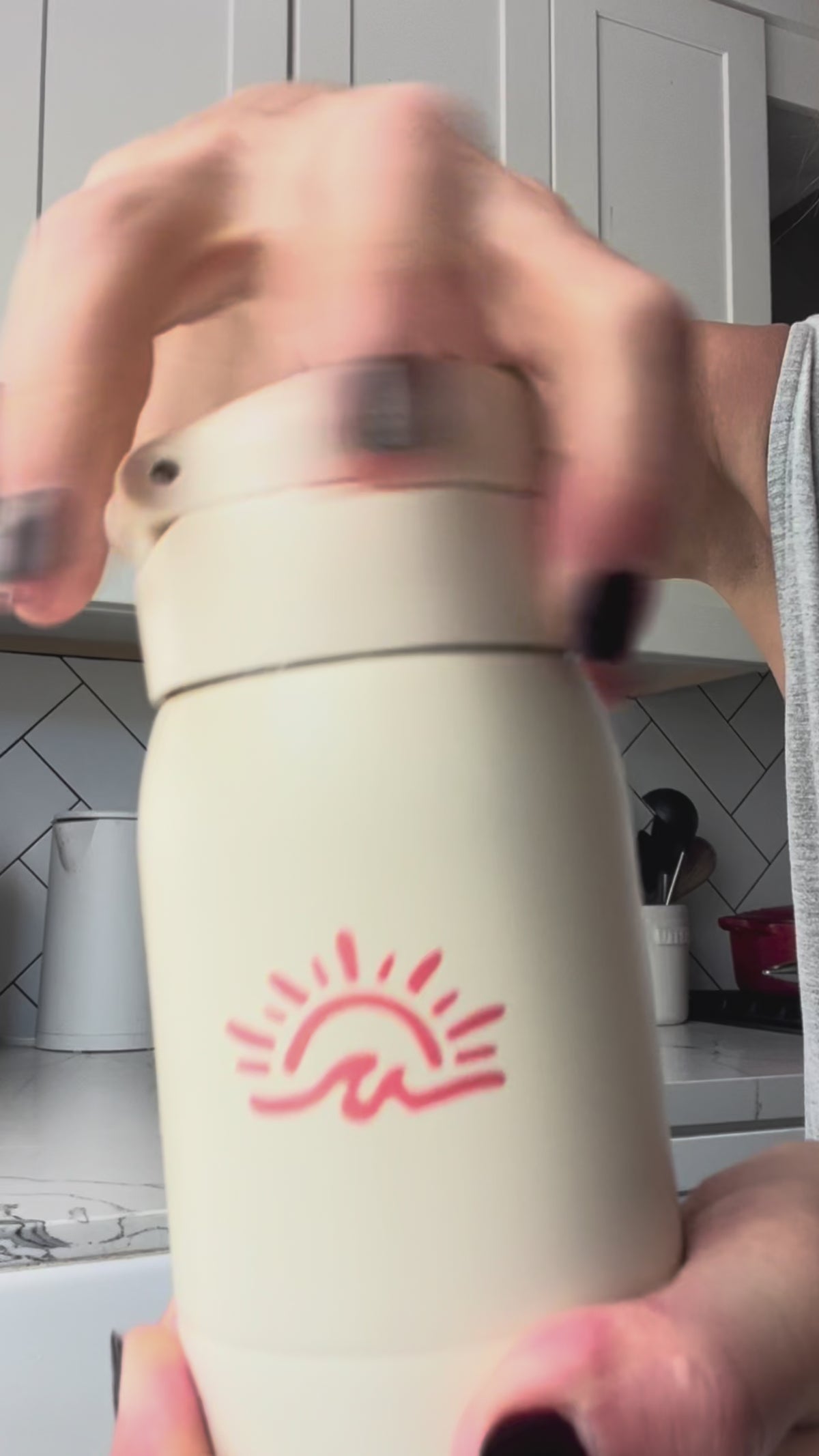 micro water bottle ASMR video